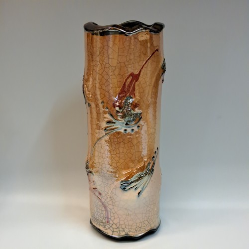 #240735 Raku Vessel Glitter Glaze $79 at Hunter Wolff Gallery